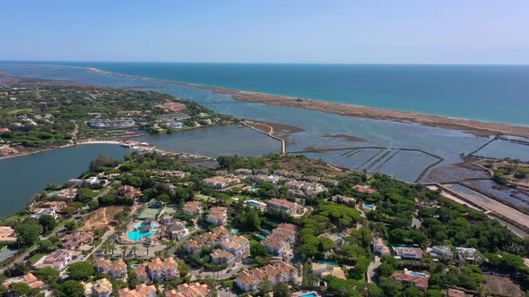 Aerial Overview of Quinta Do Lago Resort Buildings in Vale De Lobo Algarve Portugal Europe