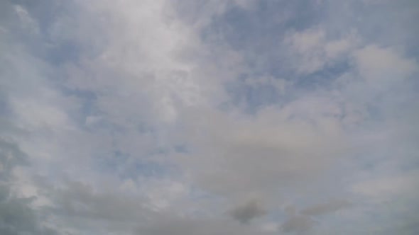 Clouds Move Smoothly in the Blue Sky. Timelapse