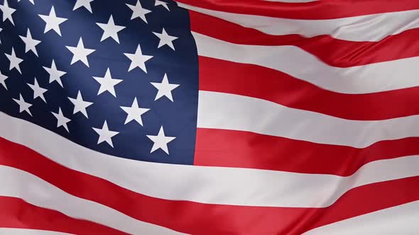 Background of US American flag waving in the wind