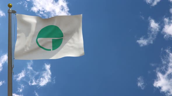 Nagano City Flag Japan On Flagpole