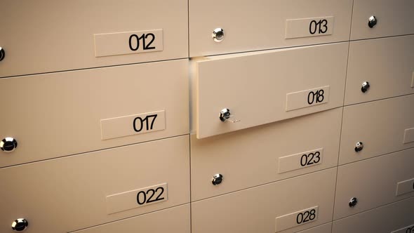 A solid metal lockers are used by the bank to protect and secure the deposit.