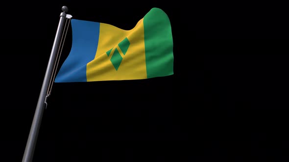 Saint Vincent And The Grenadines  Flag With Alpha Channel  4K