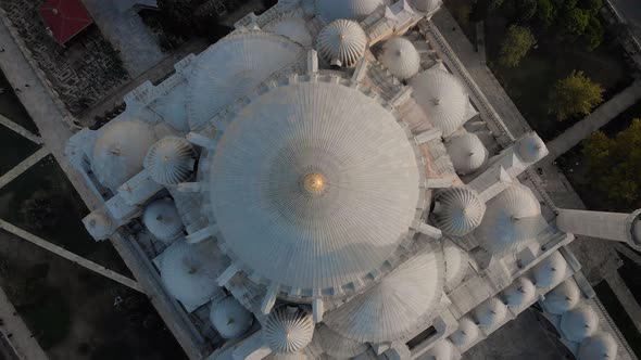 Aerial view of Suleymaniye Mosque in Fatih, Istanbul, Turkey