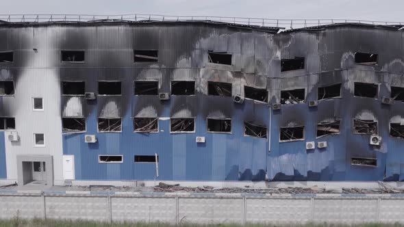 Bucha Ukraine  Warehouse Destroyed By War