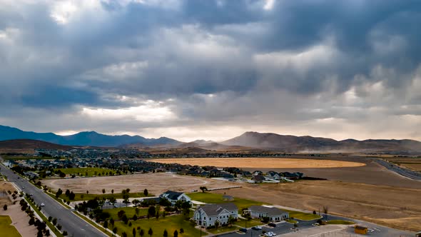 Sudden windstorm and cloudburst in this dramatic aerial hyperlapse