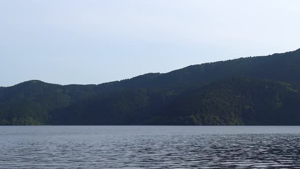 The view of Ashi lake from coast