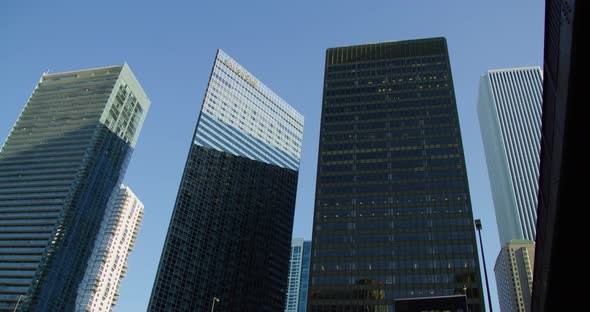 Office buildings near a bridge