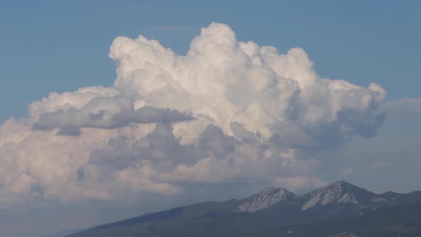 Rain Clouds Gathered Over Mountains Time Lapse