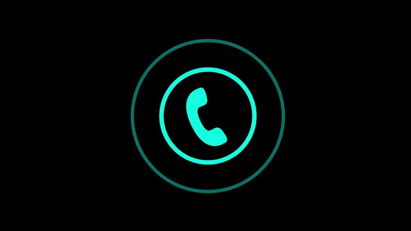 Cyan Color Phone Calling animation