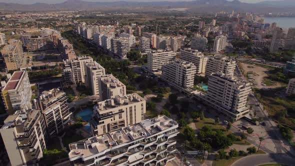 Resort Building Architecture In Alicante Touristic Seafront City, Spain