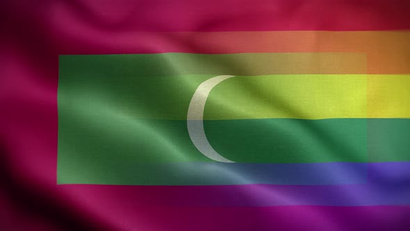LGBT Maldives Flag Loop Background 4K