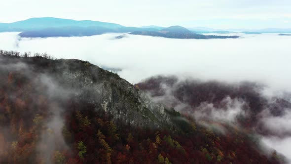 Aerial view of Sivec mountains in Ruzin locality in Slovakia