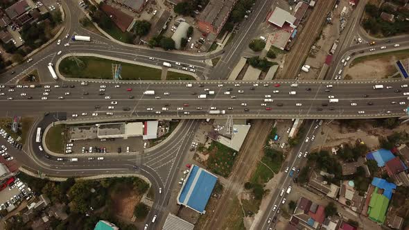 Drones Eye View - Abstract Road Traffic Jam Top View, Transportation Concept 6