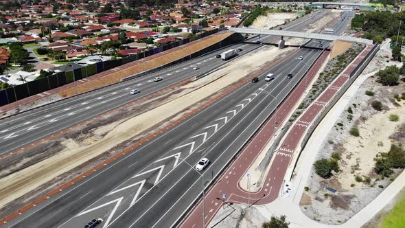 Aerial View of a Busy Freeway in Australia