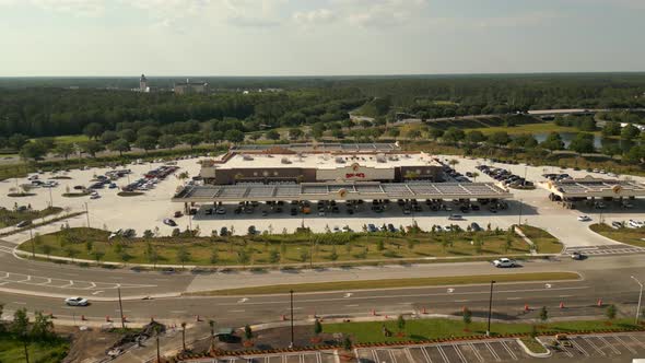 Aerial Orbit Bucees Travel Center Gas Station St Augustine Fl Usa