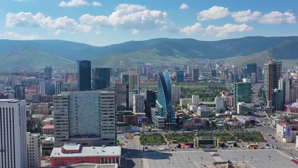 Aerial View of Center of Ulaanbaatar , Mongolia