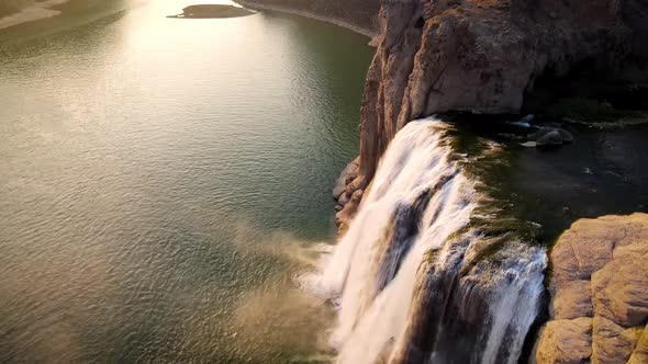 Aerial shot of Shoshone Falls on the Snake River in Idaho