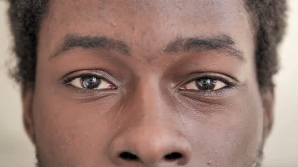 Blinking Eyes of African Man