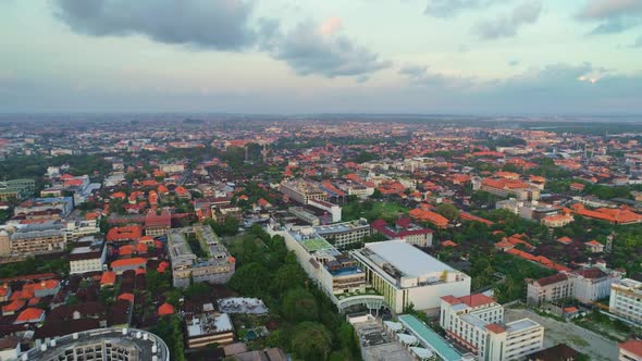 Aerial View City By The Ocean