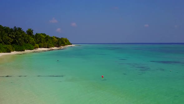 Aerial view seascape of shore beach trip by sea with sand background