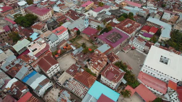 Aerial view of Zanzibar Island in Tanzania.