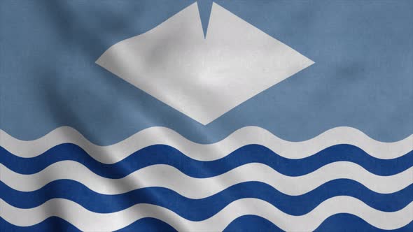 Isle Wight Flag England Waving in Wind