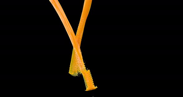 Jets Orange Juice in Abstract Style on White Background. alt