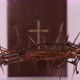 Close Up Of Crown Of Thorns Rotating With Bible In The Background - VideoHive Item for Sale