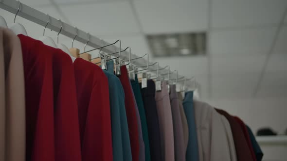 Clothes Rail in Modern Shop