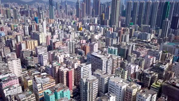 Top view of Hong Kong cityscape