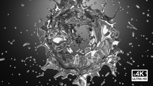 Circle Liquid Metal Splash 4K