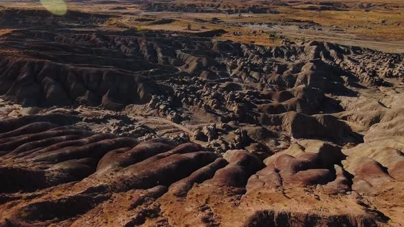 Rocks and the plateau of Colorado National Monument in Colorado River and Grand Junction, USA