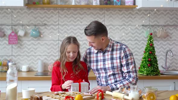 Family of Dad and Daughter on Christmas Vacation