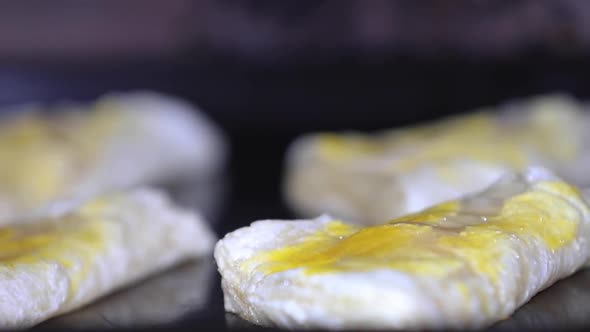 Puff Pastry Cakes Baking in Oven