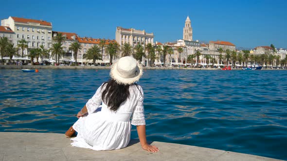 Woman Traveller Travels in SplitCroatia