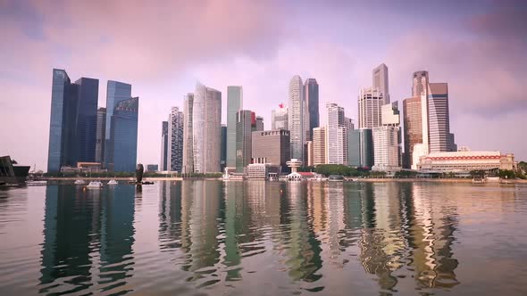 Dawn over Singapore and Reflections