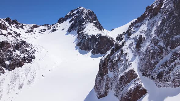 Aerial Landscape of Beautiful Winter Mountains