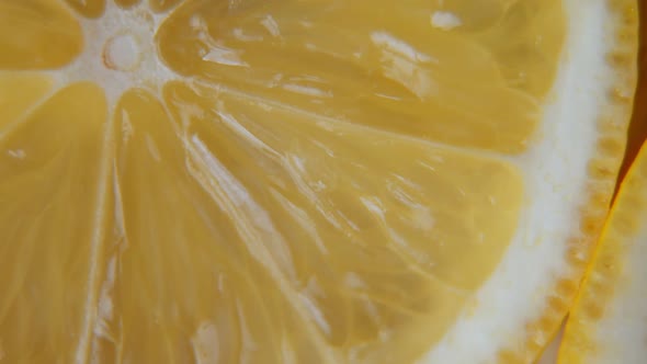 Lemon Slices Rotate Closeup, Food Summer