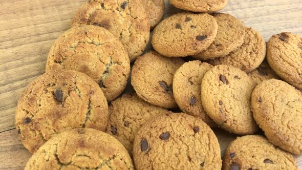 Tasty Chip Cake Cookies with Chocolate Pieces Shallow