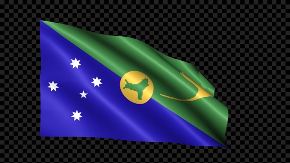 Christmas Island Flag Blowing In The Wind