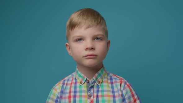 Preschool Boy Making Face Palm Gesture Expressing Disbelief Shame Exasperation Irritation or