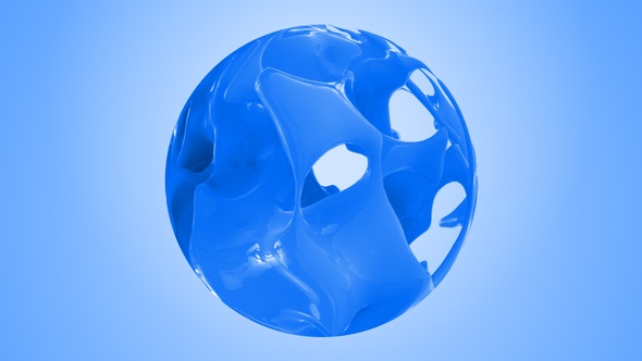 Blue Color Splash In Sphere