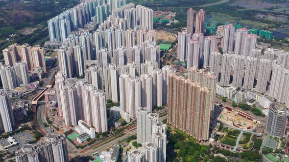 Aerial view of Hong Kong city