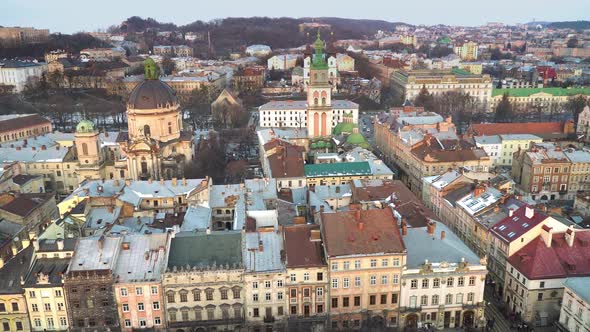 Top View of the Center of Lviv City