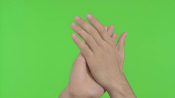 Clapping Hands on Green Chroma Key