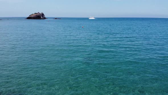 Following a tourist boat in Cyprus.