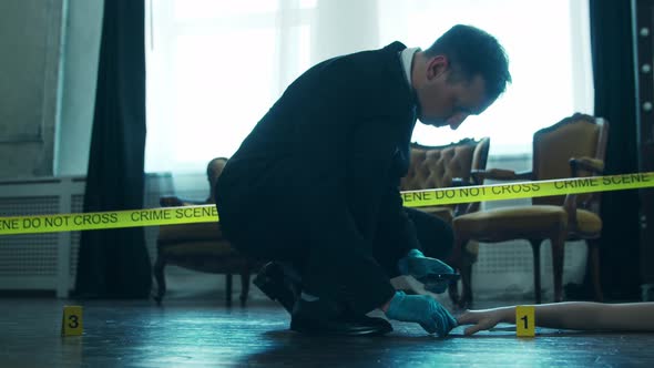 Closeup of a Crime Scene in a Deceased Person's Home.