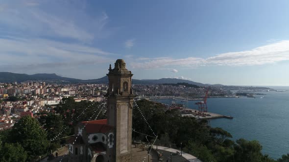 Vigo City View Harbor Spain 4k