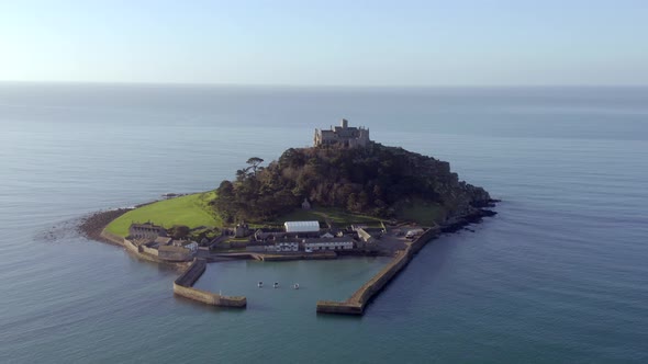 The Picturesque St Michael's Mount a Tidal Island in Cornwall UK