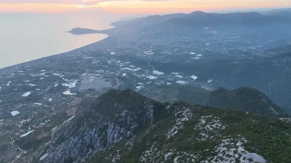 View of the city of Alanya aerial view 4 K